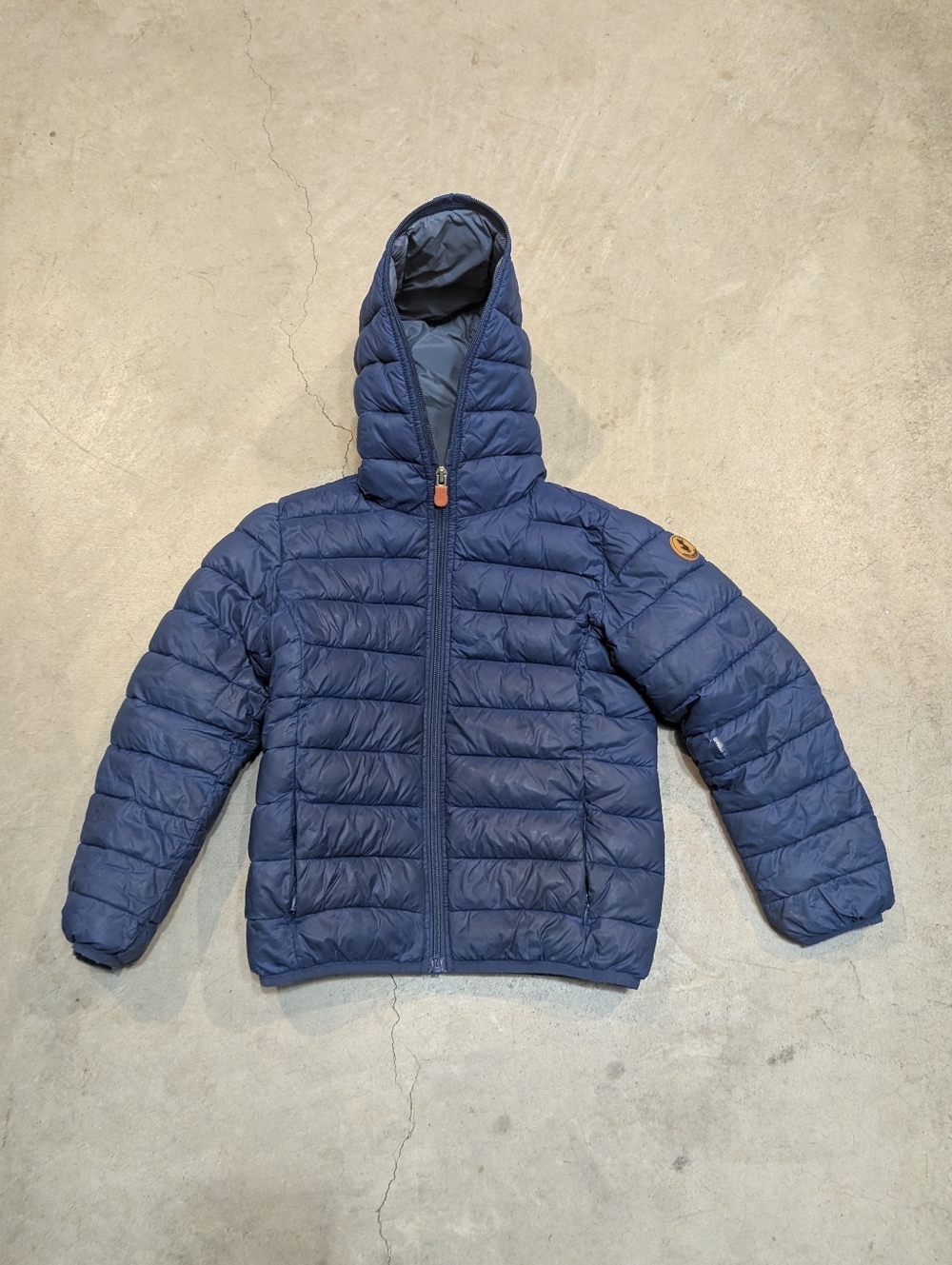 Save The Duck Kids 6 Puffer Blue Fill Zip Flaws